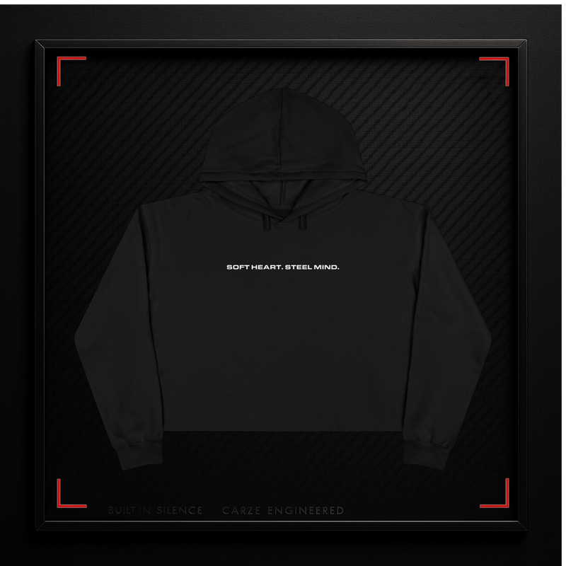 CARZE LUXE // FLX — SILENTFORM CROP HOODIE