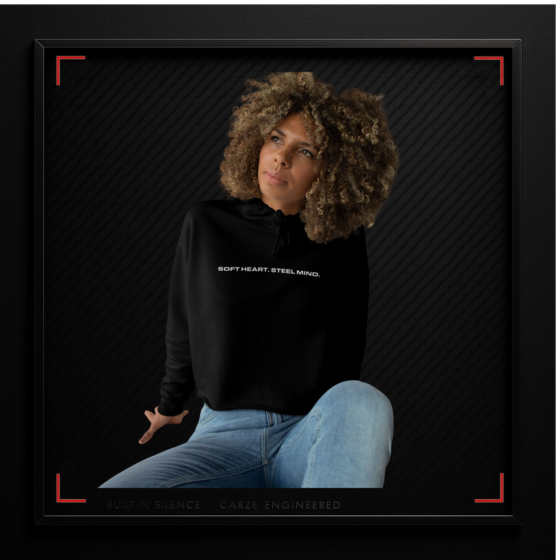 CARZE LUXE // FLX — SILENTFORM CROP HOODIE